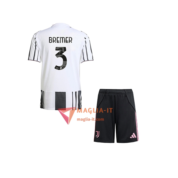 Maglia Calcio GLEISON BREMER 3 Juventus Bambino 2025/26 Prima