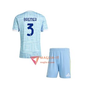 Maglia Calcio GLEISON BREMER 3 Juventus Bambino 2025/26 Seconda