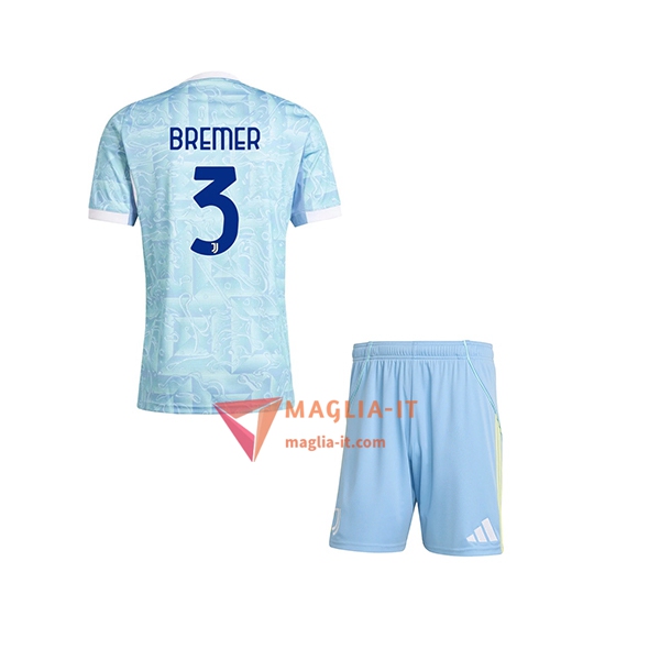 Maglia Calcio GLEISON BREMER 3 Juventus Bambino 2025/26 Seconda