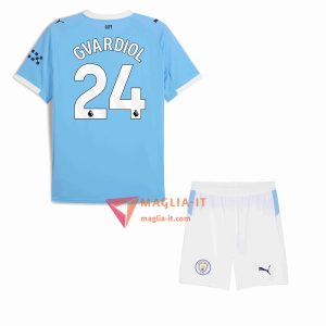 Maglia Calcio JOŠKO GVARDIOL 24 Manchester City Bambino 2025/26 Prima