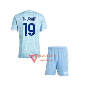 Maglia Calcio KHÉPHREN THURAM 19 Juventus Bambino 2025/26 Seconda