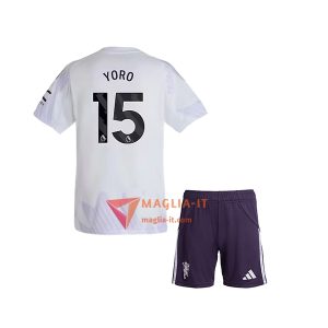 Maglia Calcio LENY YORO 15 Manchester United Bambino 2025/26 Seconda