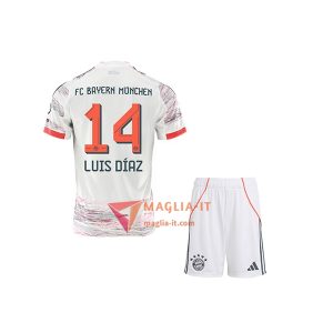 Maglia Calcio LUIS DÍAZ 14 Bayern Monaco Bambino 2025/26 Seconda
