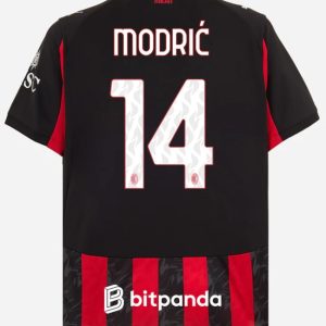 Maglia Calcio LUKA MODRIĆ 14 AC Milan 2025/26 Prima