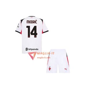 Maglia Calcio LUKA MODRIĆ 14 AC Milan Bambino 2025/26 Seconda