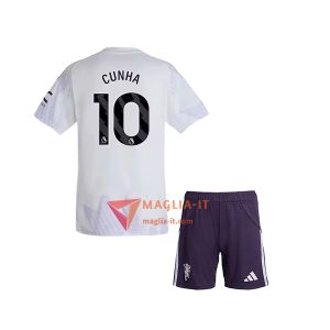 Maglia Calcio MATHEUS CUNHA 10 Manchester United Bambino 2025/26 Seconda