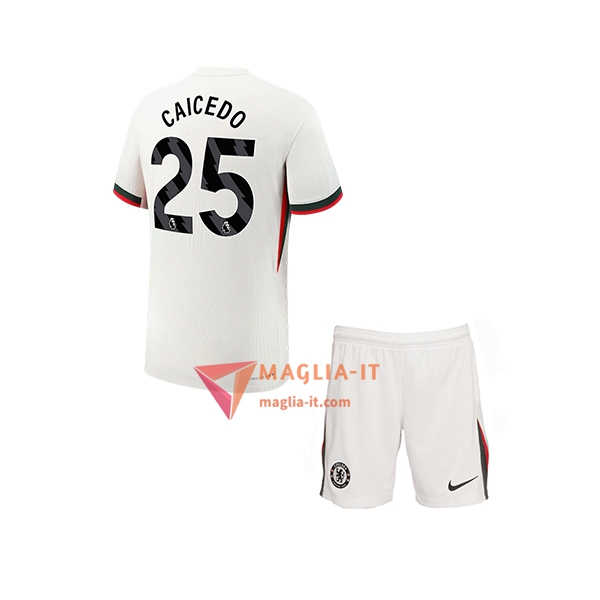 Maglia Calcio MOISÉS CAICEDO 25 Chelsea Bambino 2025/26 Seconda