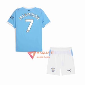 Maglia Calcio OMAR MARMOUSH 7 Manchester City Bambino 2025/26 Prima