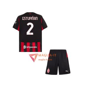 Maglia Calcio PERVIS ESTUPIÑAN 2 AC Milan Bambino 2025/26 Prima