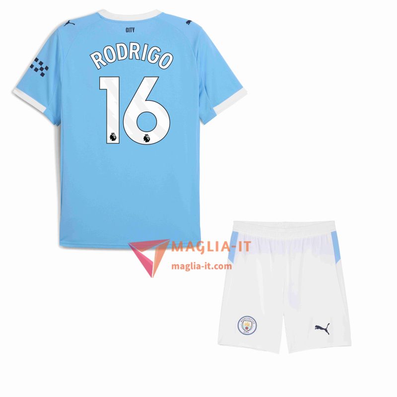Maglia Calcio RODRIGO 16 Manchester City Bambino 2025/26 Prima