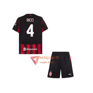 Maglia Calcio SAMUELE RICCI 4 AC Milan Bambino 2025/26 Prima