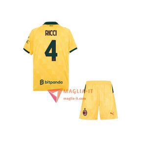 Maglia Calcio SAMUELE RICCI 4 AC Milan Bambino 2025/26 Terza
