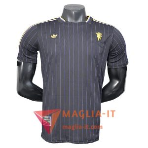 Maglietta Calcio Manchester United Special Edition Nero  a righe 2025/2026