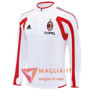 Nuova Felpa da Allenamento AC Milan 2025/2026 Bianco/Rosso