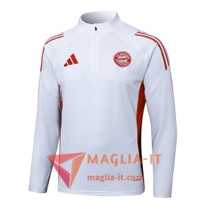 Nuova Felpa da Allenamento Bayern Monaco 2025/2026 Bianco/Rosso