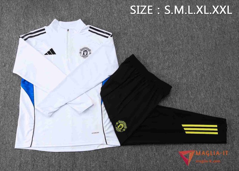 Insieme Tuta Calcio Manchester United 2025/2026 Bianco/Blu - immagine 6