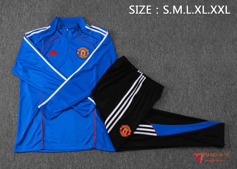 Insieme Tuta Calcio Manchester United 2025/2026 Blu/Bianco/Rosso - immagine 6