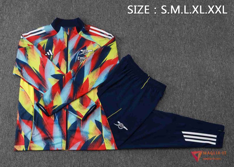 Insieme Tuta Calcio Giacca Arsenal 2025/2026 Rosso/Blu/Giallo - immagine 4