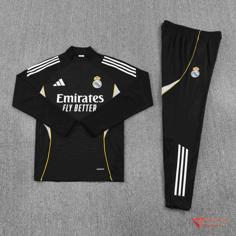 Insieme Tuta Calcio Real Madrid 2025/2026 Nero/Grigio/Bianco - immagine 5