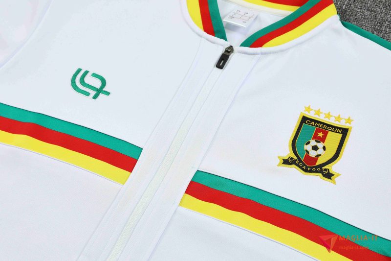 Insieme Tuta Calcio Giacca Camerun 2025/2026 Bianco/Verde - immagine 5