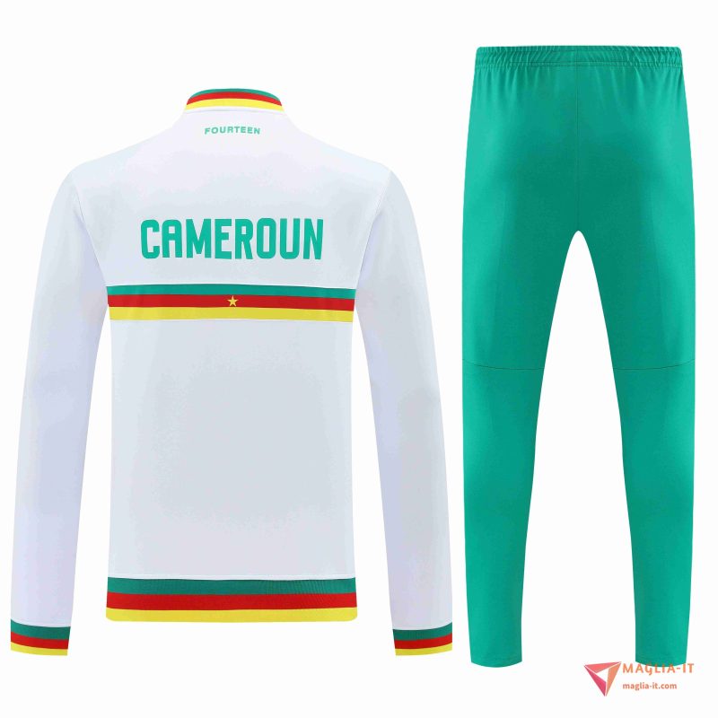 Insieme Tuta Calcio Giacca Camerun 2025/2026 Bianco/Verde - immagine 3