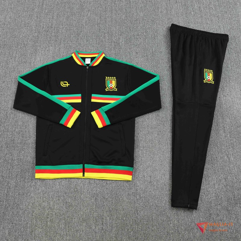 Insieme Tuta Calcio Giacca Camerun 2025/2026 Nero/Verde - immagine 4