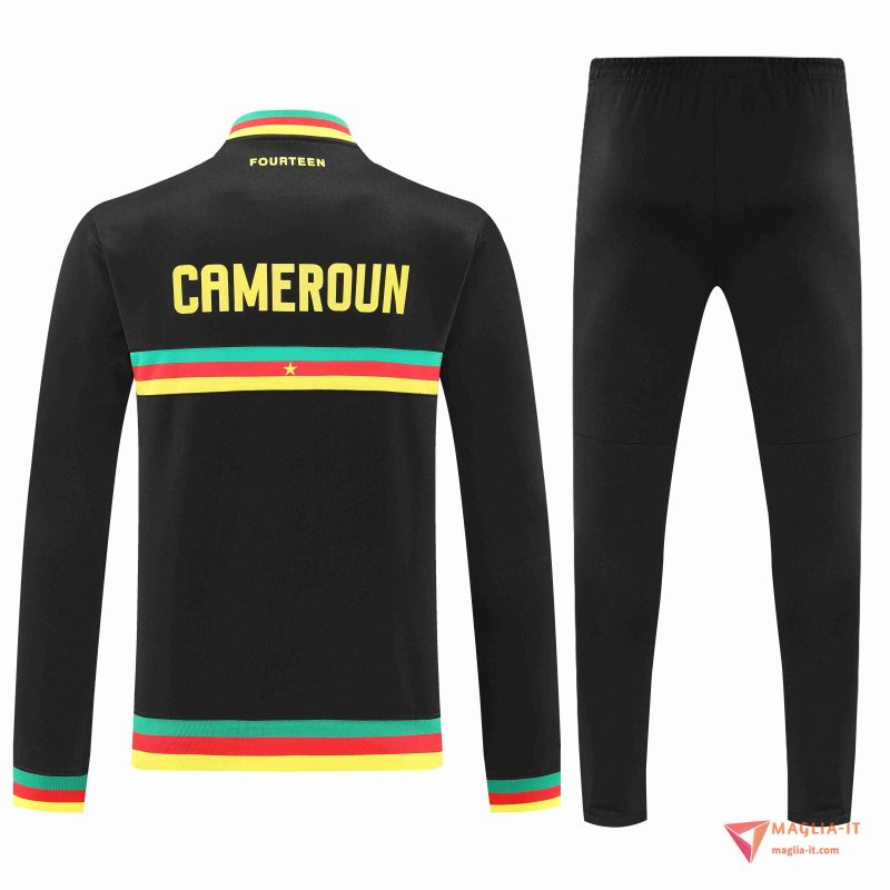 Insieme Tuta Calcio Giacca Camerun 2025/2026 Nero/Verde - immagine 3