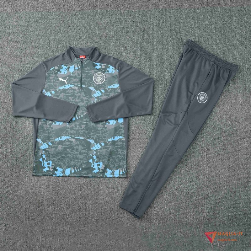 Insieme Tuta Calcio Manchester City Grigio/Azzurro 2025/2026 - immagine 4