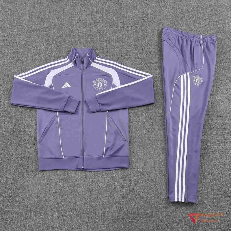Insieme Tuta Calcio Giacca Manchester United 2025/2026 viola/Bianco - immagine 5