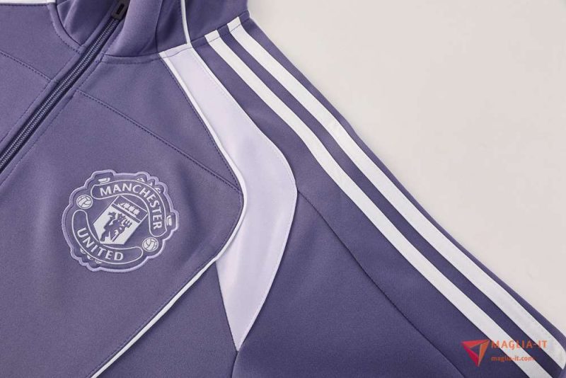 Insieme Tuta Calcio Giacca Manchester United 2025/2026 viola/Bianco - immagine 2