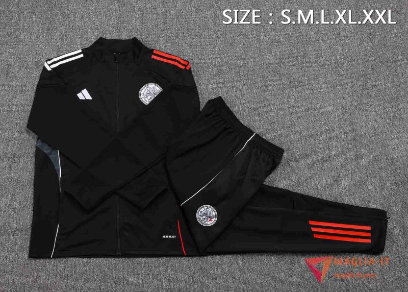 Insieme Tuta Calcio Giacca Ajax 2025/2026 Nero/Rosso - immagine 3