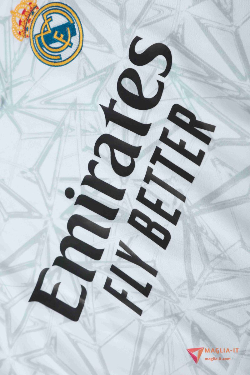 Insieme Giacca Con Cappuccio Tuta Real Madrid 2025/2026 Bianco/Grigio - immagine 2