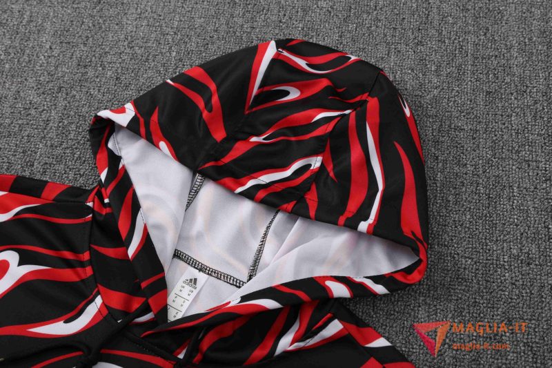 Insieme Giacca Con Cappuccio Tuta Manchester United 2025/2026 Rosso/Nero/Bianco - immagine 5