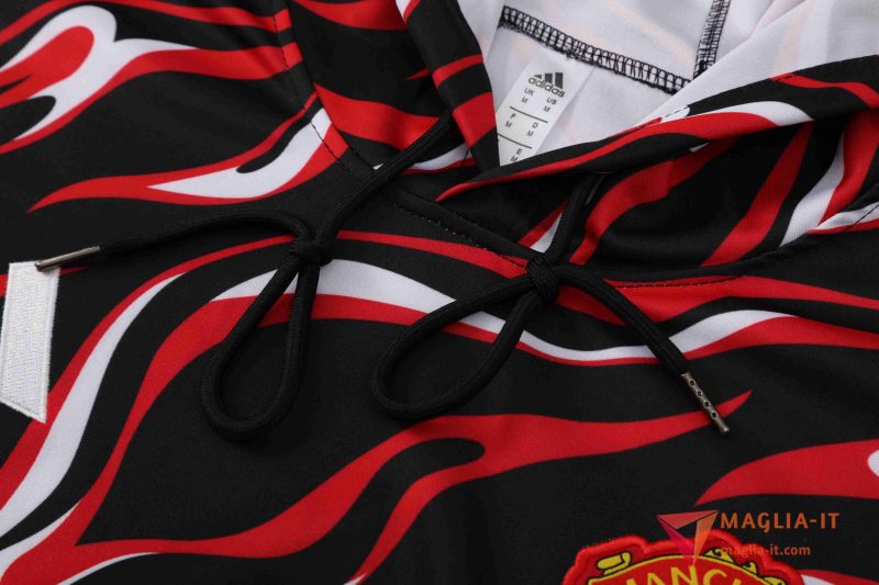 Insieme Giacca Con Cappuccio Tuta Manchester United 2025/2026 Rosso/Nero/Bianco - immagine 6