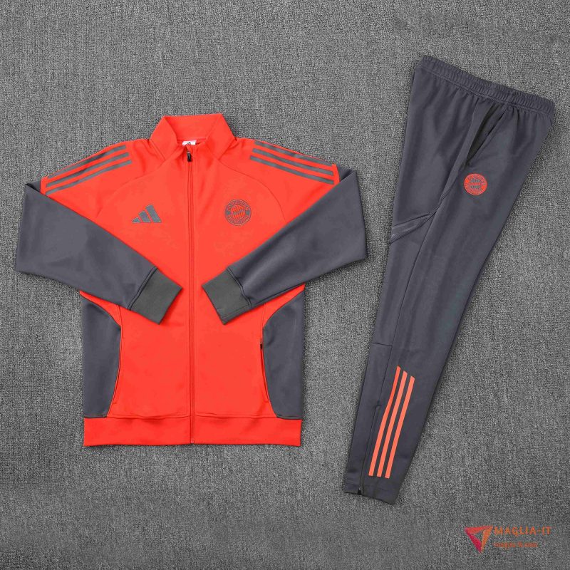 Insieme Tuta Calcio Giacca Bayern Monaco 2025/2026 Arancia/Grigio - immagine 4