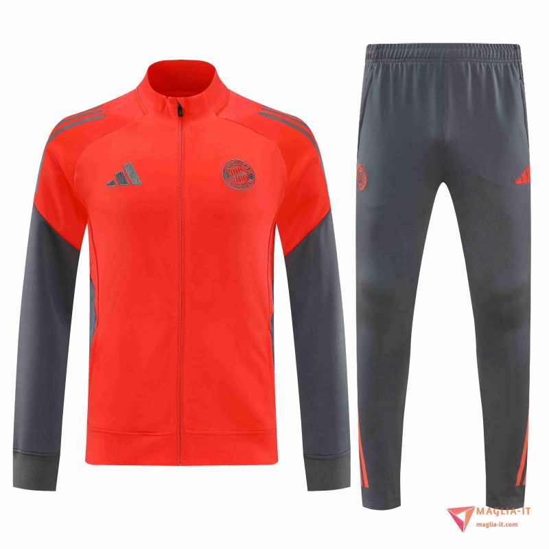 Insieme Tuta Calcio Giacca Bayern Monaco 2025/2026 Arancia/Grigio - immagine 6