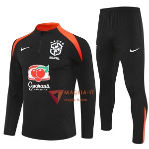 Insieme Tuta Calcio Brasile 2025/2026 Nero/Arancia