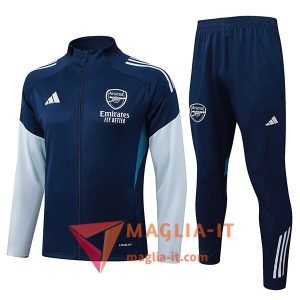 Insieme Tuta Calcio Giacca Arsenal 2025/2026 Blu/Grigio
