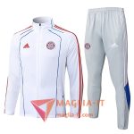 Insieme Tuta Calcio Giacca Bayern Monaco 2025/2026 Bianco/Rosso/Blu