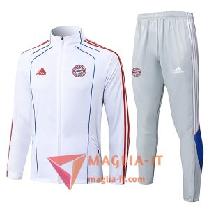 Insieme Tuta Calcio Giacca Bayern Monaco 2025/2026 Bianco/Rosso/Blu