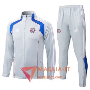 Insieme Tuta Calcio Giacca Bayern Monaco 2025/2026 Grigio/Bianco/Blu/Rosso