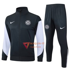 Insieme Tuta Calcio Giacca FC Chelsea 2025/2026 Grigio/Bianco