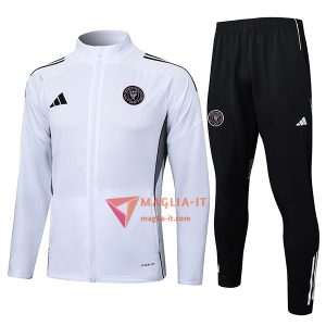 Insieme Tuta Calcio Giacca Inter Miami CF 2025/2026 Bianco/Nero