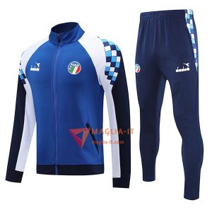 Insieme Tuta Calcio Giacca Italia 2025/2026 Blu/Bianco