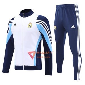 Insieme Tuta Calcio Giacca Real Madrid 2025/2026 Bianco/Blu