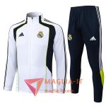Insieme Tuta Calcio Giacca Real Madrid 2025/2026 Bianco/Nero/Verde