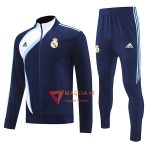 Insieme Tuta Calcio Giacca Real Madrid 2025/2026 Blu/Bianco