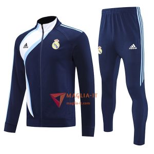 Insieme Tuta Calcio Giacca Real Madrid 2025/2026 Blu/Bianco