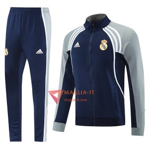 Insieme Tuta Calcio Giacca Real Madrid 2025/2026 Blu/Grigio/Bianco