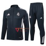 Insieme Tuta Calcio Giacca Real Madrid 2025/2026 Grigio Scuro